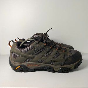 Merrell Moab 2 GTX Goretex Wide Low Hiking Shoes Mens 12 W Beluga Gray Orange